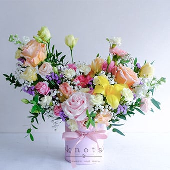 Pastel Flowers Boxed Arrangement