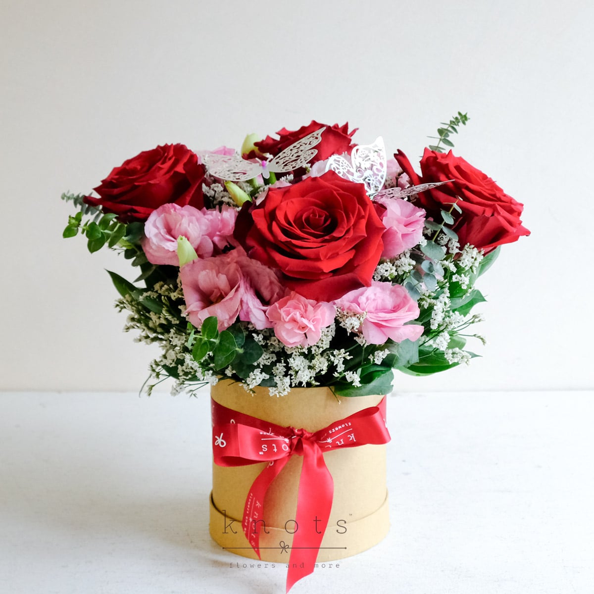 Butterfly Kiss (Red Ecuadorian Rose Arrangement)
