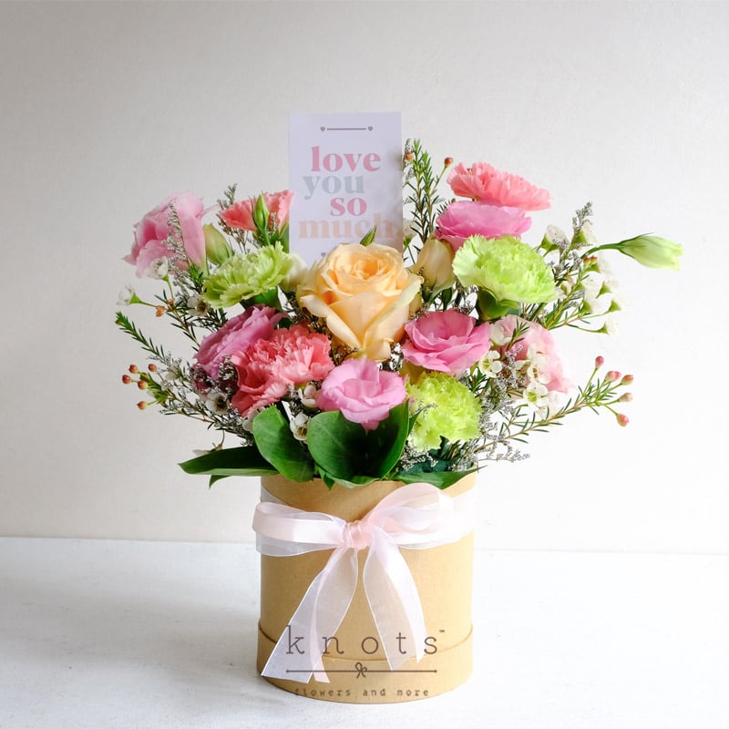 The Love Letter (Peach Rose and Carnations Arrangement)