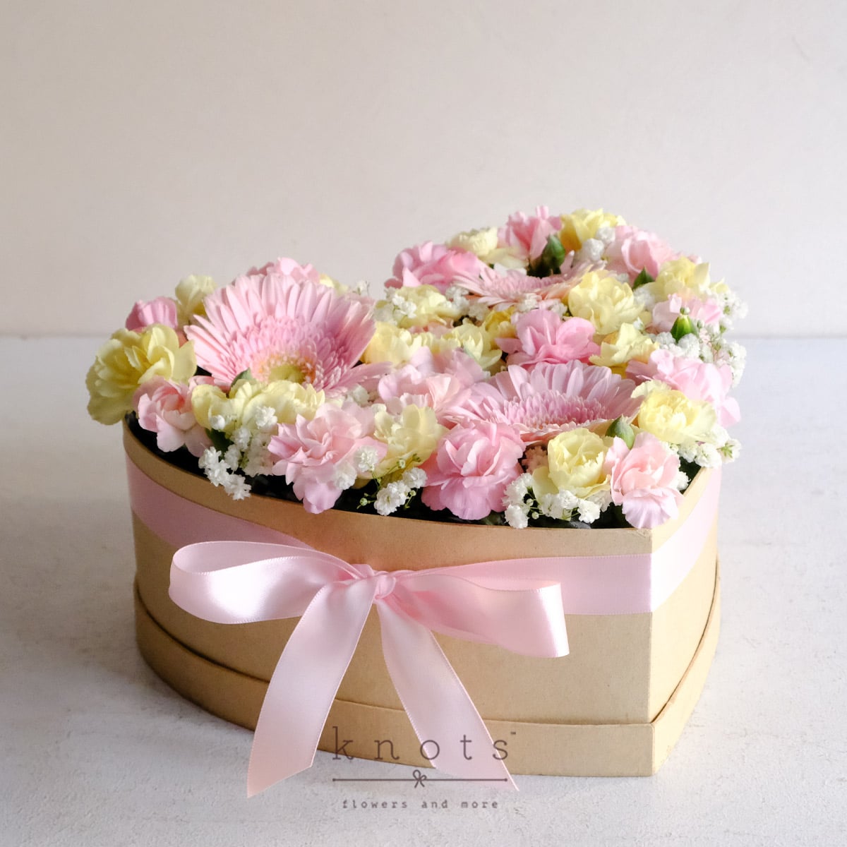 The Forever Heart (Pink Gerbera and Carnations Arrangement)