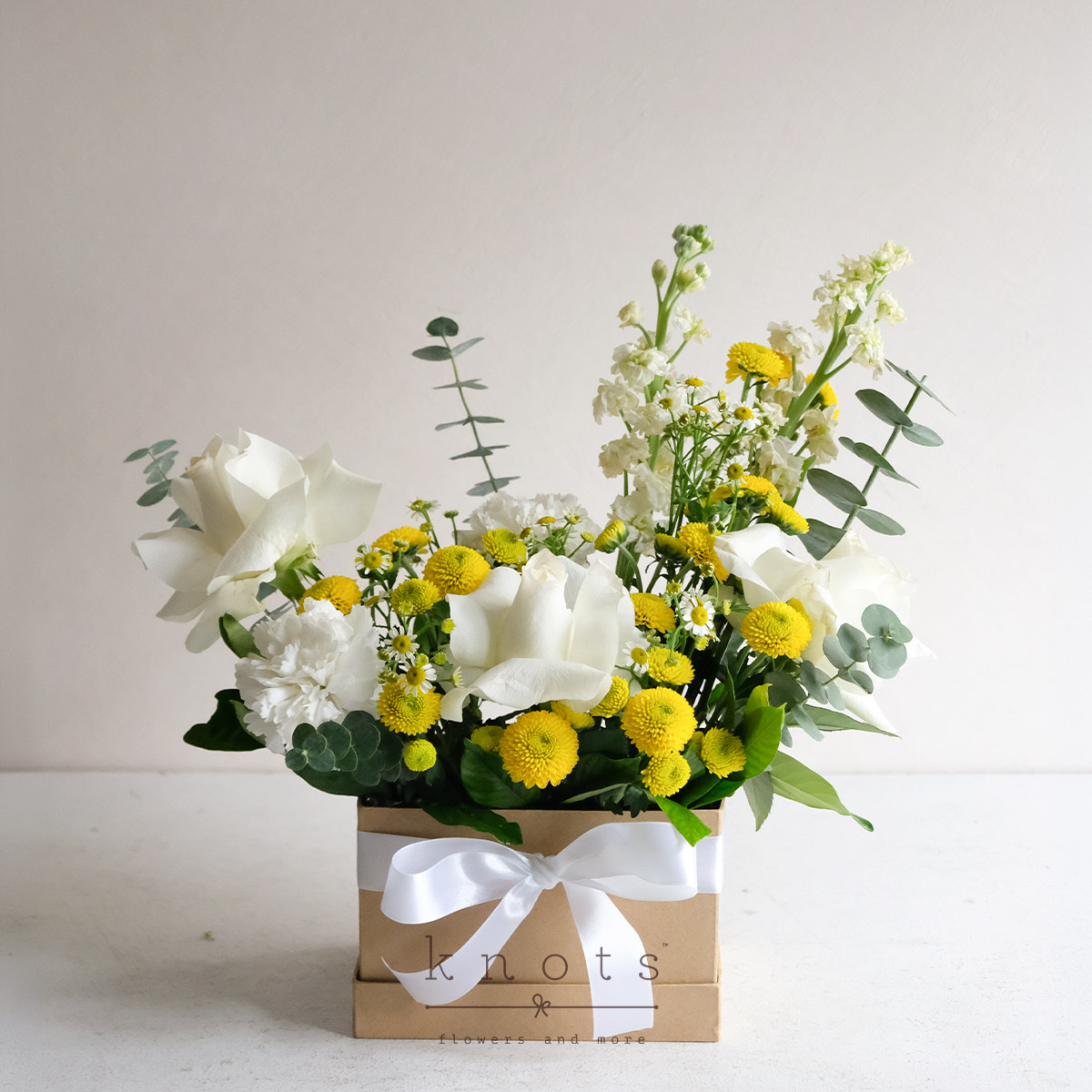 Golden Breeze (White Roses Arrangement)
