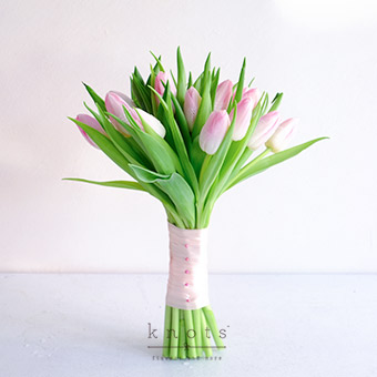 Blush Love (Pink Tulips Bridal Bouquet)