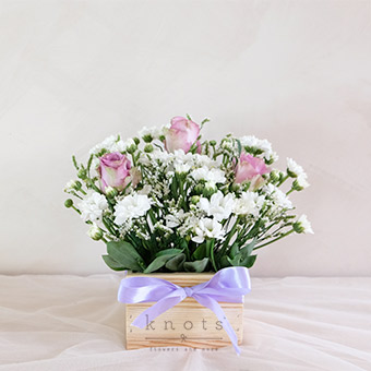 Heartfelt Wishes (Purple China Roses Arrangement)