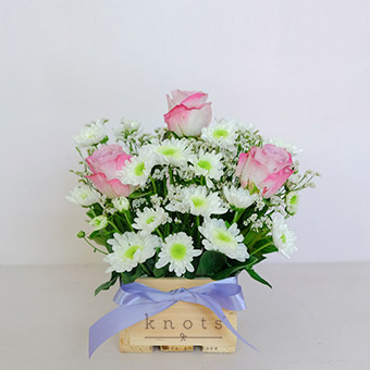 Heartfelt Wishes (Purple China Roses Arrangement)