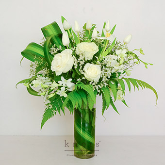 Whisper of Comfort (Sympathy Flower Table Arrangement)