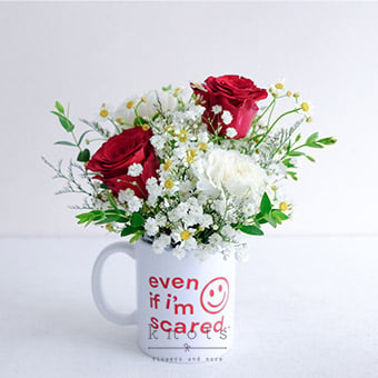 Red Roses Mug Arrangement