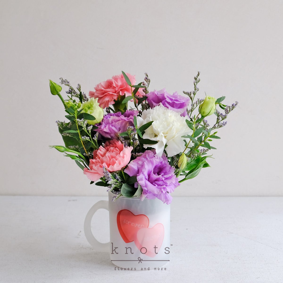 Sweetest Sip (Pink and White Carnation Arrangement)