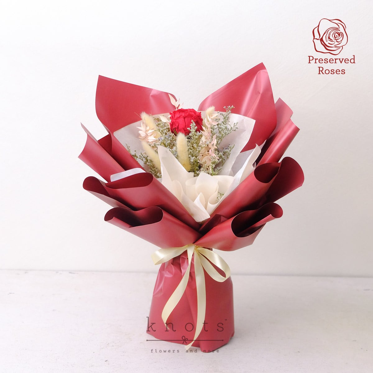 Melody of Love (Red Preserved Garden Rose Bouquet)