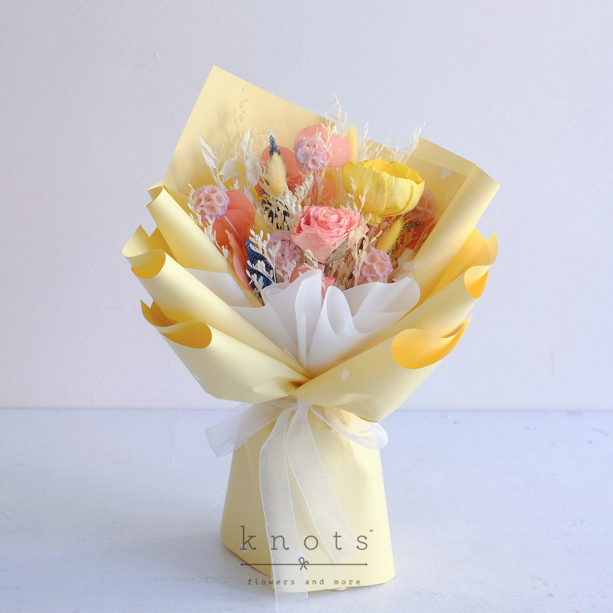 Blushing Sunshine (Dried and Preserved Flower Bouquet)