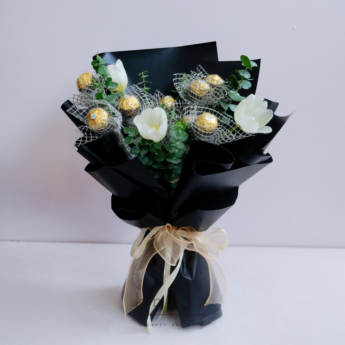 Floral Sweets (Tulips and Chocolate Bouquet)