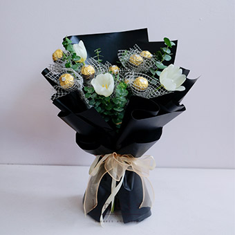 Floral Sweets (Tulips and Chocolate Bouquet)