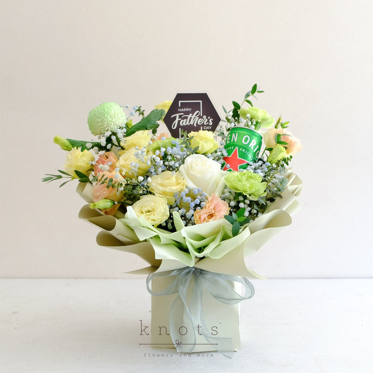 Dad's Cheers (White Rose Bouquet) 