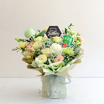 Dad's Cheers (White Rose Bouquet) 