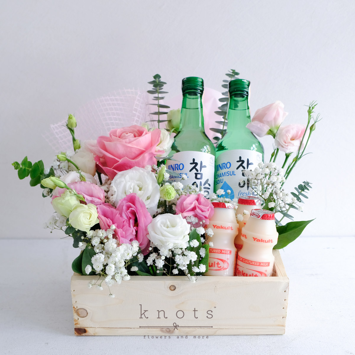 Sweet And Uplifting (Soju with Flowers Arrangement)