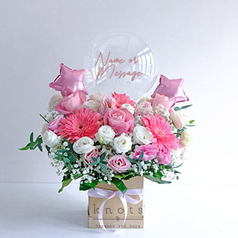 Enchanting Love (Pink Ecuadorian and Pink Gerbera with Balloon Arrangement)