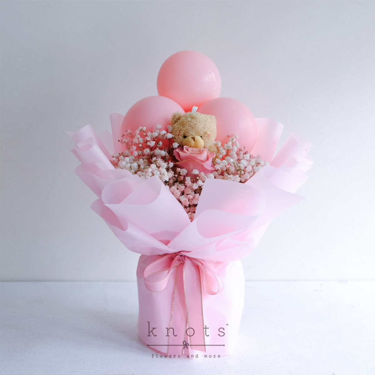 Fuzz and Warmth (Pink Ecuadorian Rose w/ Balloons)