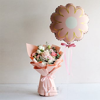Floating Petals (Pink Ecuadorian Rose and Balloon)