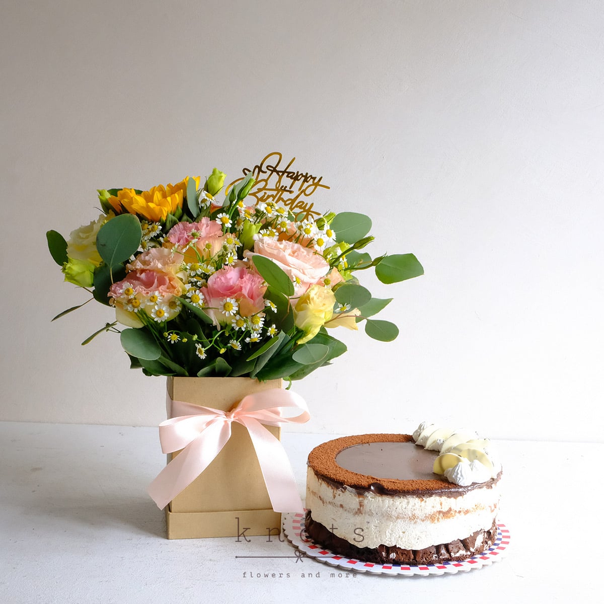 Sunny Sweet (Sunflower Arrangement and Cake)