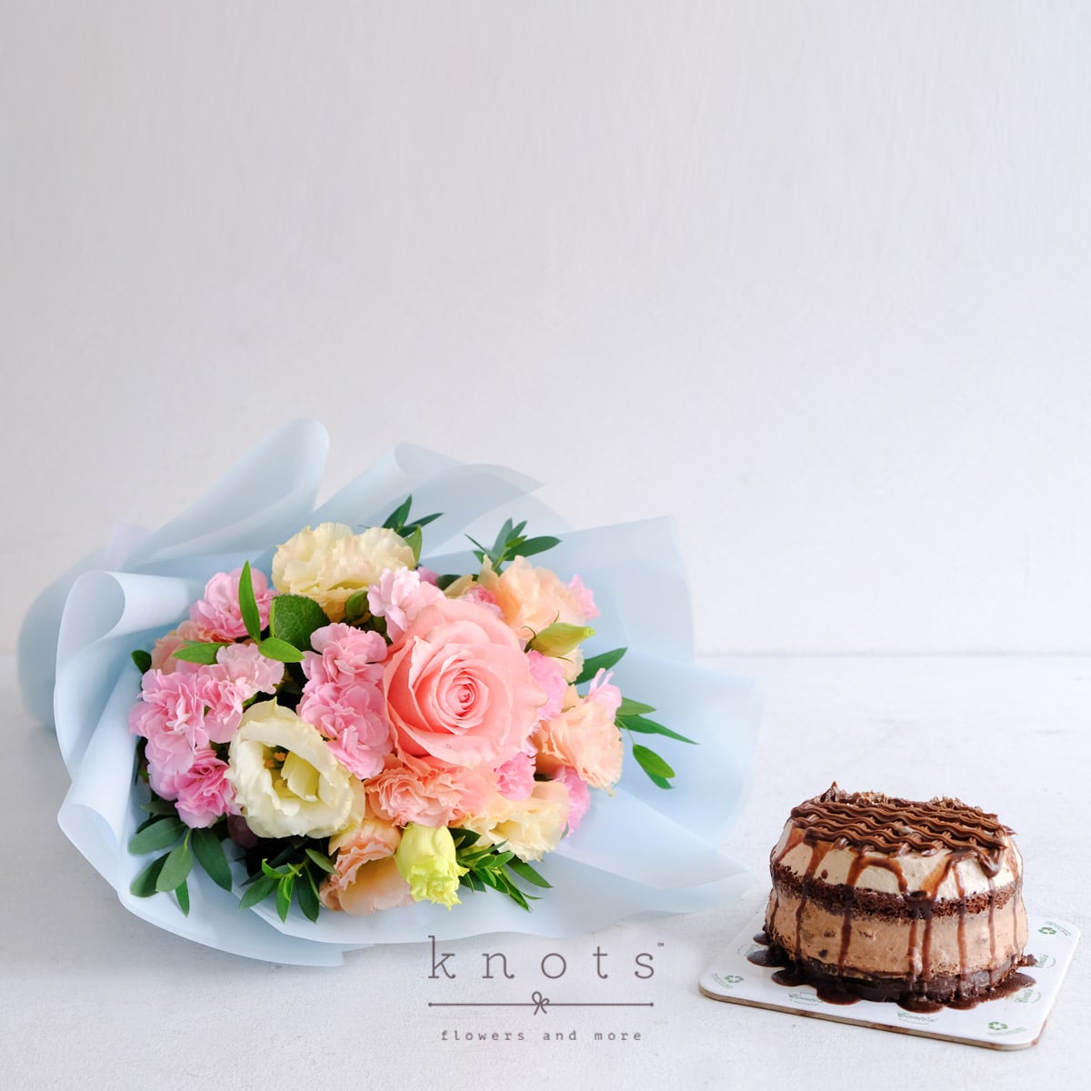 Moment of Joy (Pink Ecuadorian Rose Bouquet and Cake)