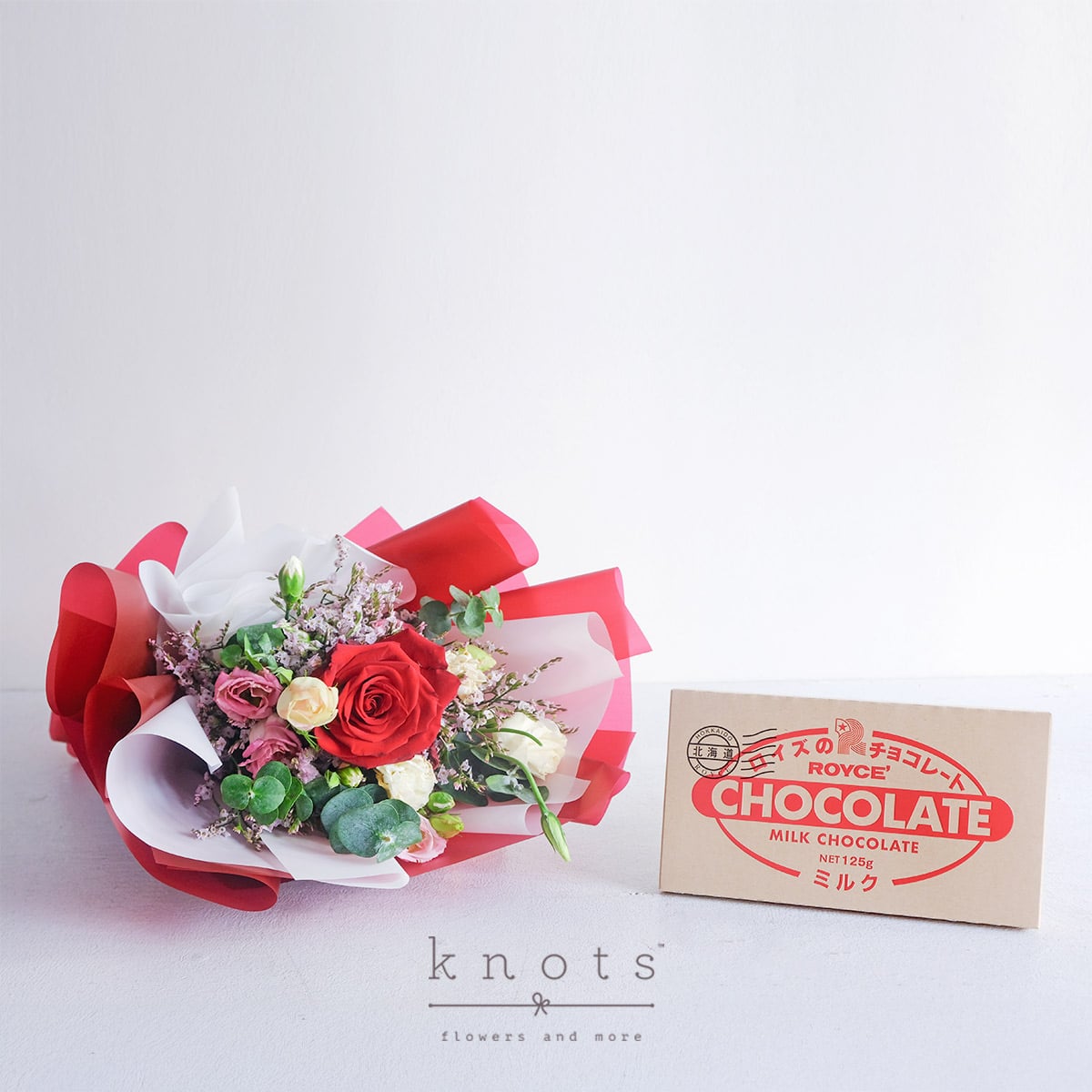 Delightful Blooms (Red Ecuadorian Rose Bouquet with Royce Chocolate)