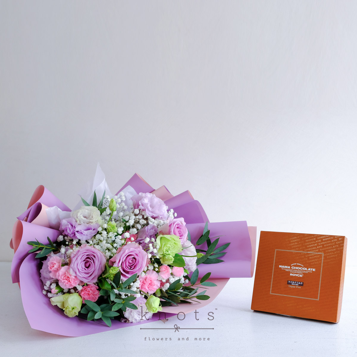 Thinking of You, Sweetly (Purple Roses Bouquet with Royce Chocolate)