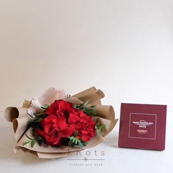 Sweet Love Bites (Red Roses Bouquet and Chocolate)