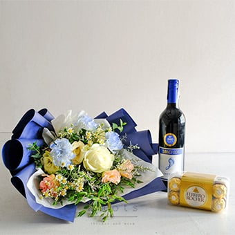 Azure Reserve (White Rose Bouquet and Gifts)