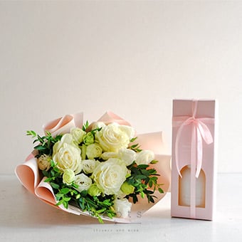Pearl Petals (White Ecuadorian Roses Bouquet and Gift)