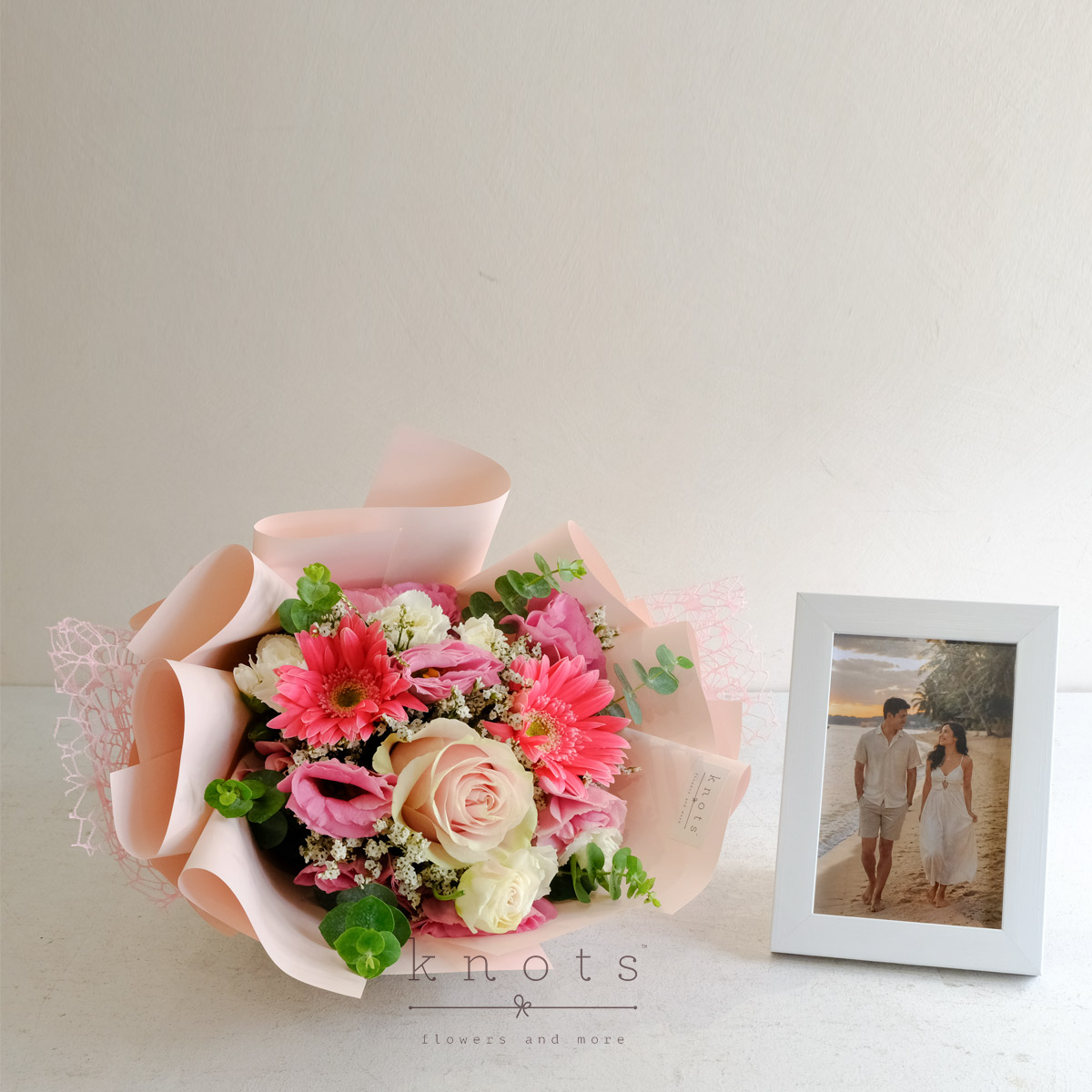 Beyond Dreams (Rose and Gerbera Bouquet w/ Photo Gift)
