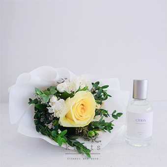 Whimsy in Bloom (Yellow Rose Bouquet with Perfume)