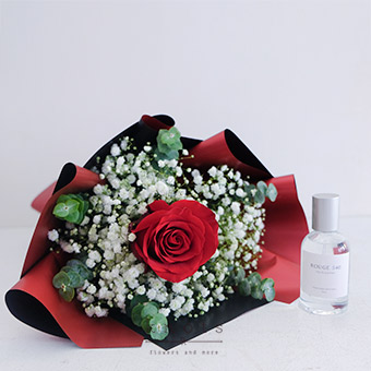 Romance in the Air (Red Ecuadorian Rose Bouquet with Perfume)