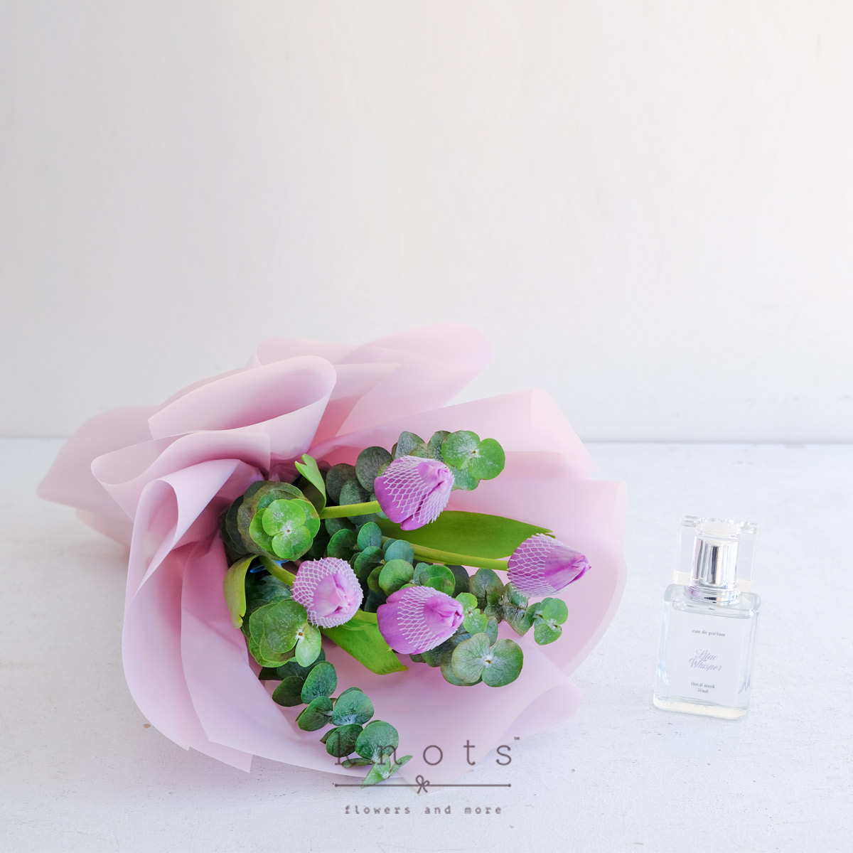 Lilac Serenade (Lilac Tulips Bouquet with Perfume)
