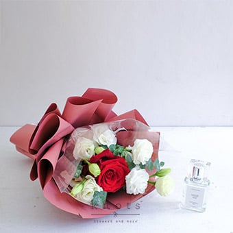 The Timeless Romance (Red Ecuadorian Rose Bouquet with Perfume)