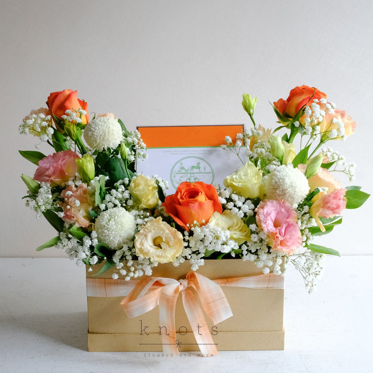 Signature Scent (Orange Rose Arrangement with  Perfume)