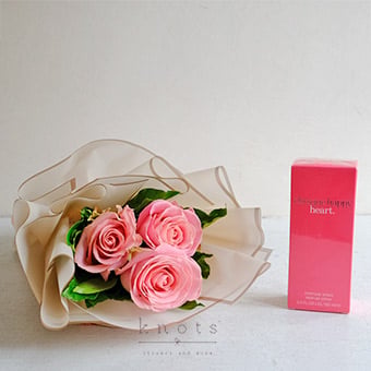 Blush of My Heart (Pink Ecuadorian Roses Bouquet with Perfume)