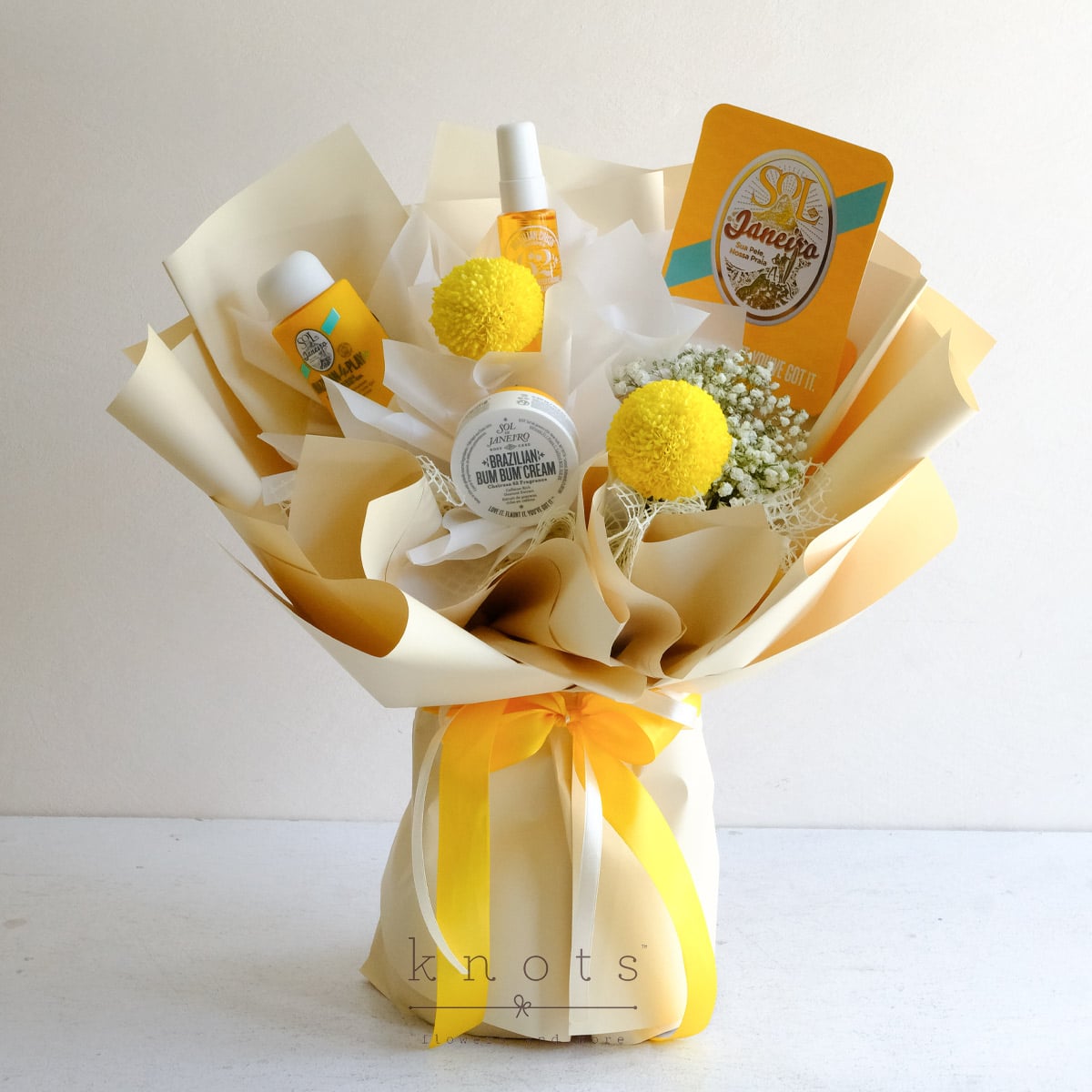 Golden Essence (Yellow Chrysanthemum Pingpong Bouquet and Gift)