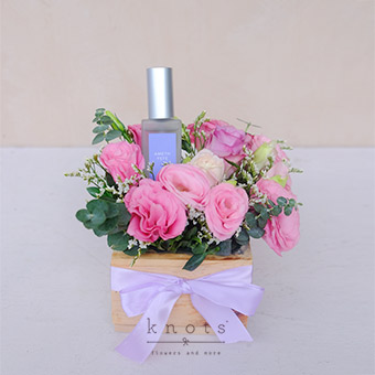 Rosy Sweetheart (Purple Rose Arrangement & Perfume)