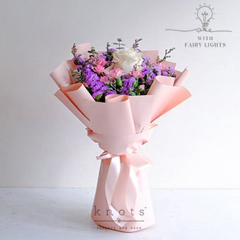 Blushing Meadow (Pink Ecuadorian Rose with Fairy Lights)