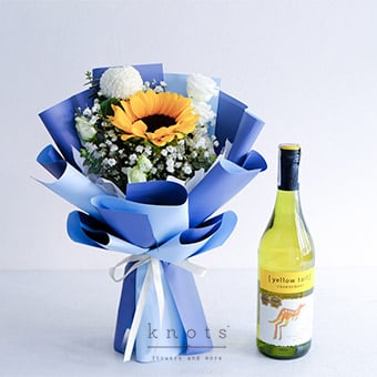 Vineyard Bloom (Sunflower Bouquet with Chardonnay)