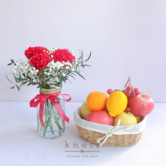 Wellness Basket Bundle (Fruits & Flowers)