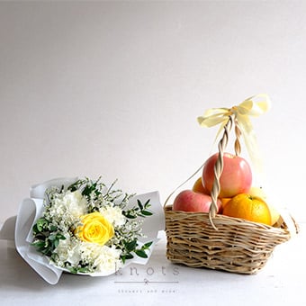 Sunlit Abundance (Flower and Fruit Basket)