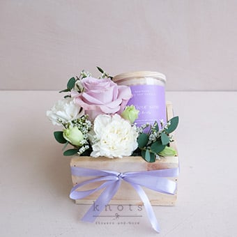 You Deserve It (Flowers & Candle Arrangement)