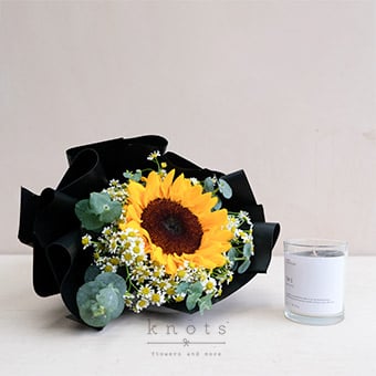 Enchanted Ember (Sunflower Bouquet and Candle)