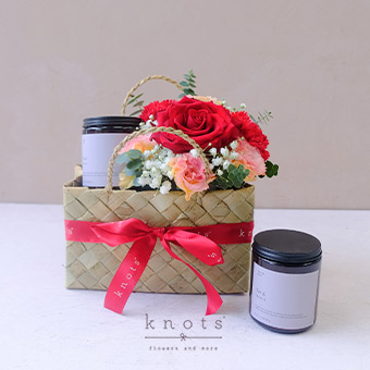 Bloom and Glow (Red Ecuadorian Rose with Candle)