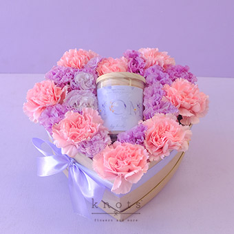 Magnifiscent Mom (Pink Carnation with Candle)