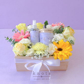 Sweet Scentiment (Gerberas, Roses with Candle and Room spray)