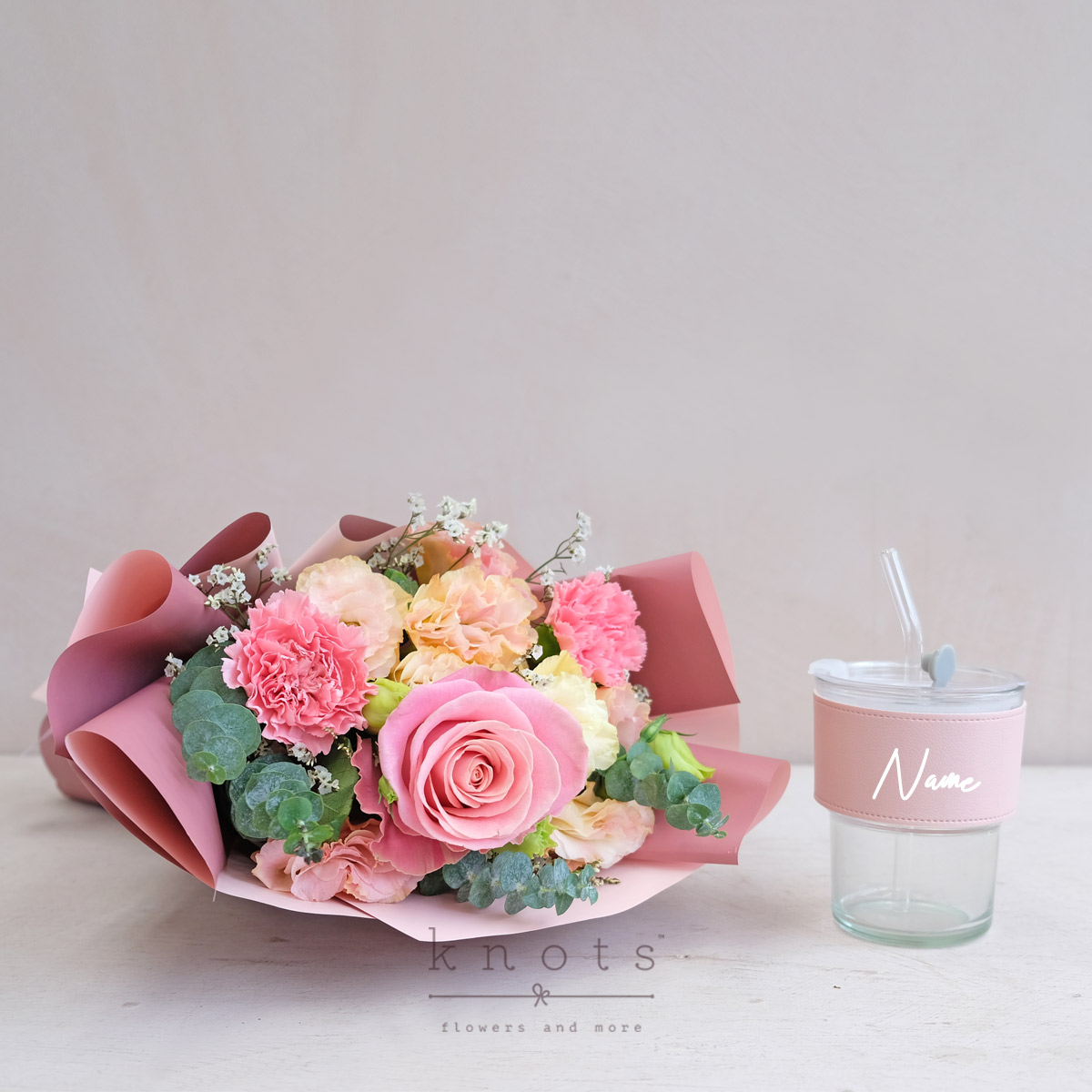 Sip’n Love (Pink Ecuadorian Rose Bouquet w/ Cup)