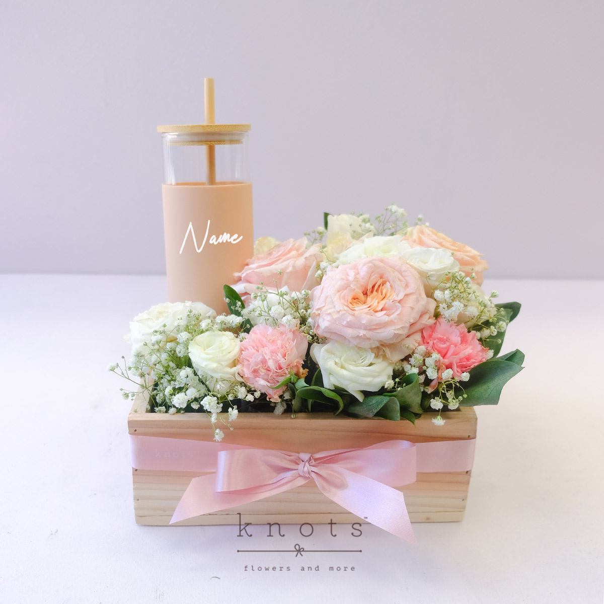 Love Stored in A Glass (Ecuadorian Rose and Carnation Arrangement with Tumbler)
