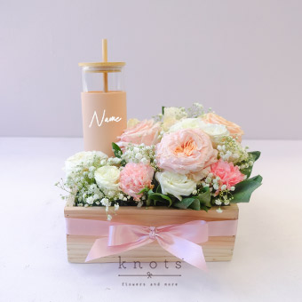 Love Stored in A Glass (Ecuadorian Rose and Carnation Arrangement with Tumbler)