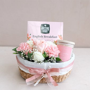 Heartwarming Grace (Flowers with Tea and Candles)